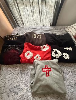Denim Tears, Essentials, ALOCS, Supreme hoodies