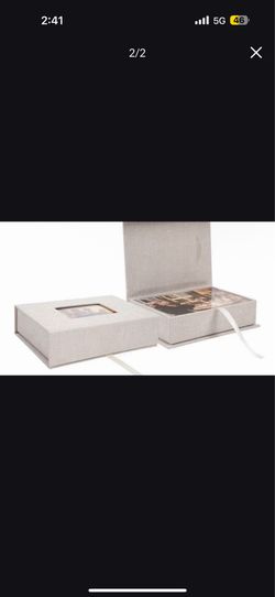 Linen Photo Storage Box with Display Window