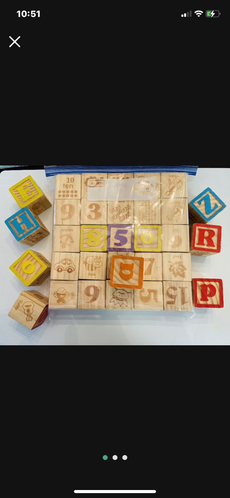 Wooden Blocks, Children's ABC, 123,3+