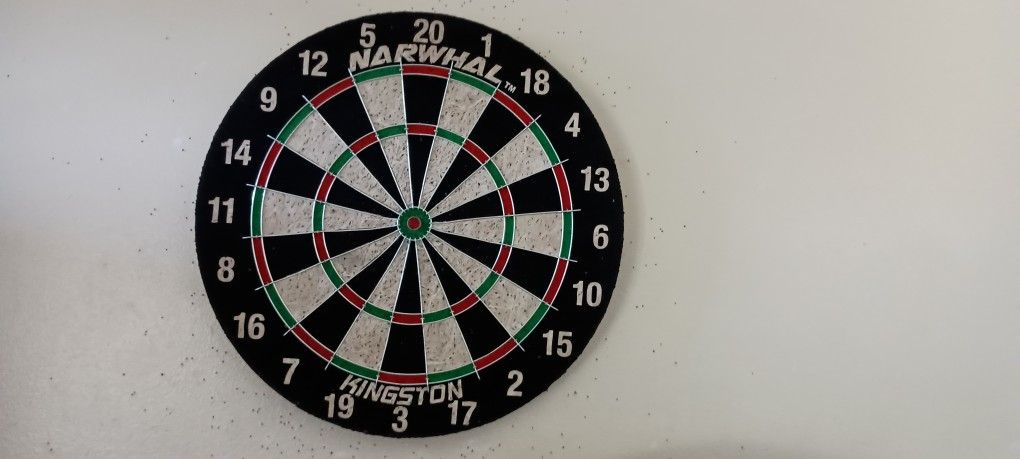 Fiber Dart Board With Darts, Accessories, and Repair Kit