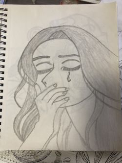 Woman Crying Drawing 