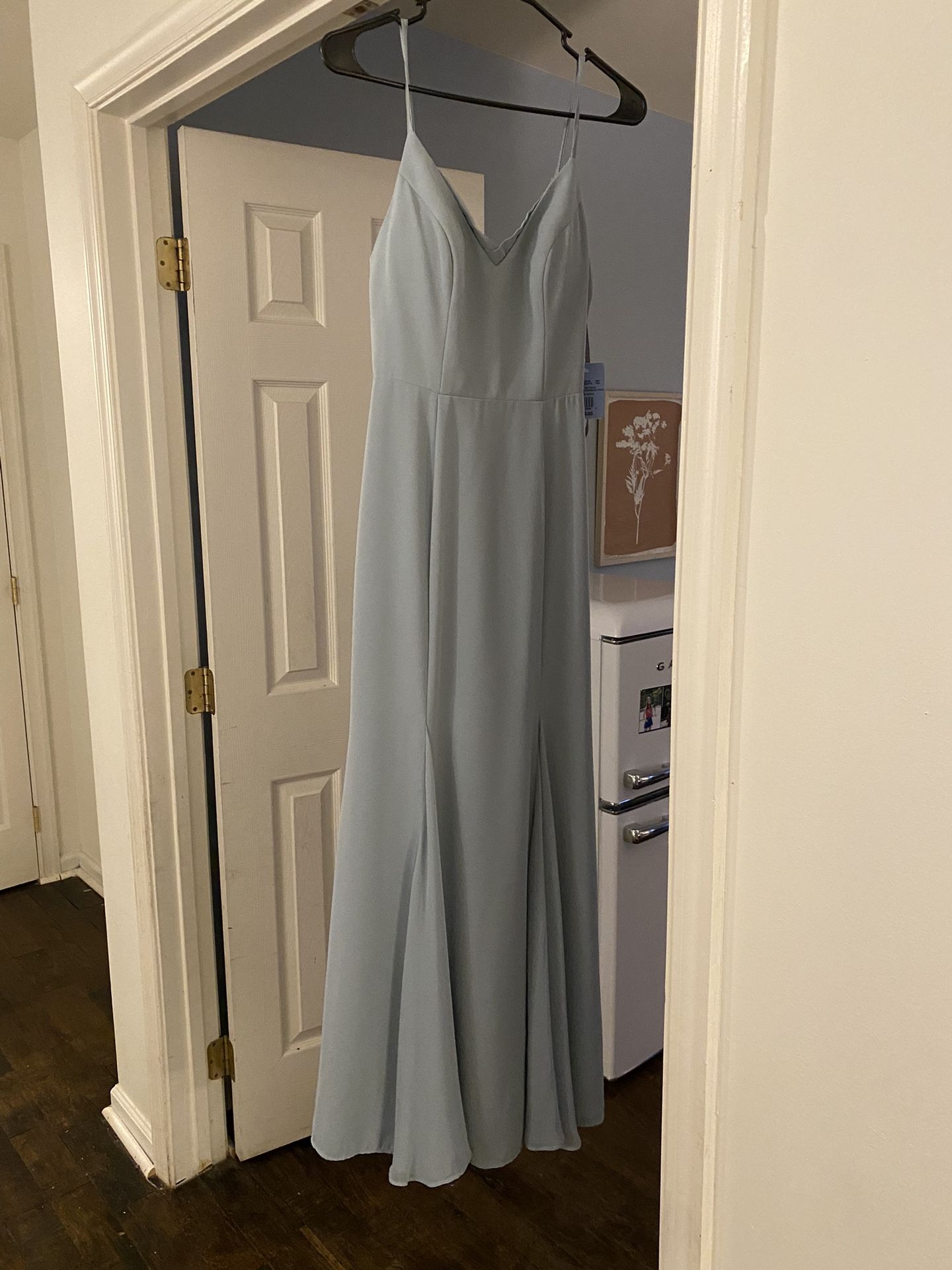 David’s bridal blue Gown Bridesmaid dress