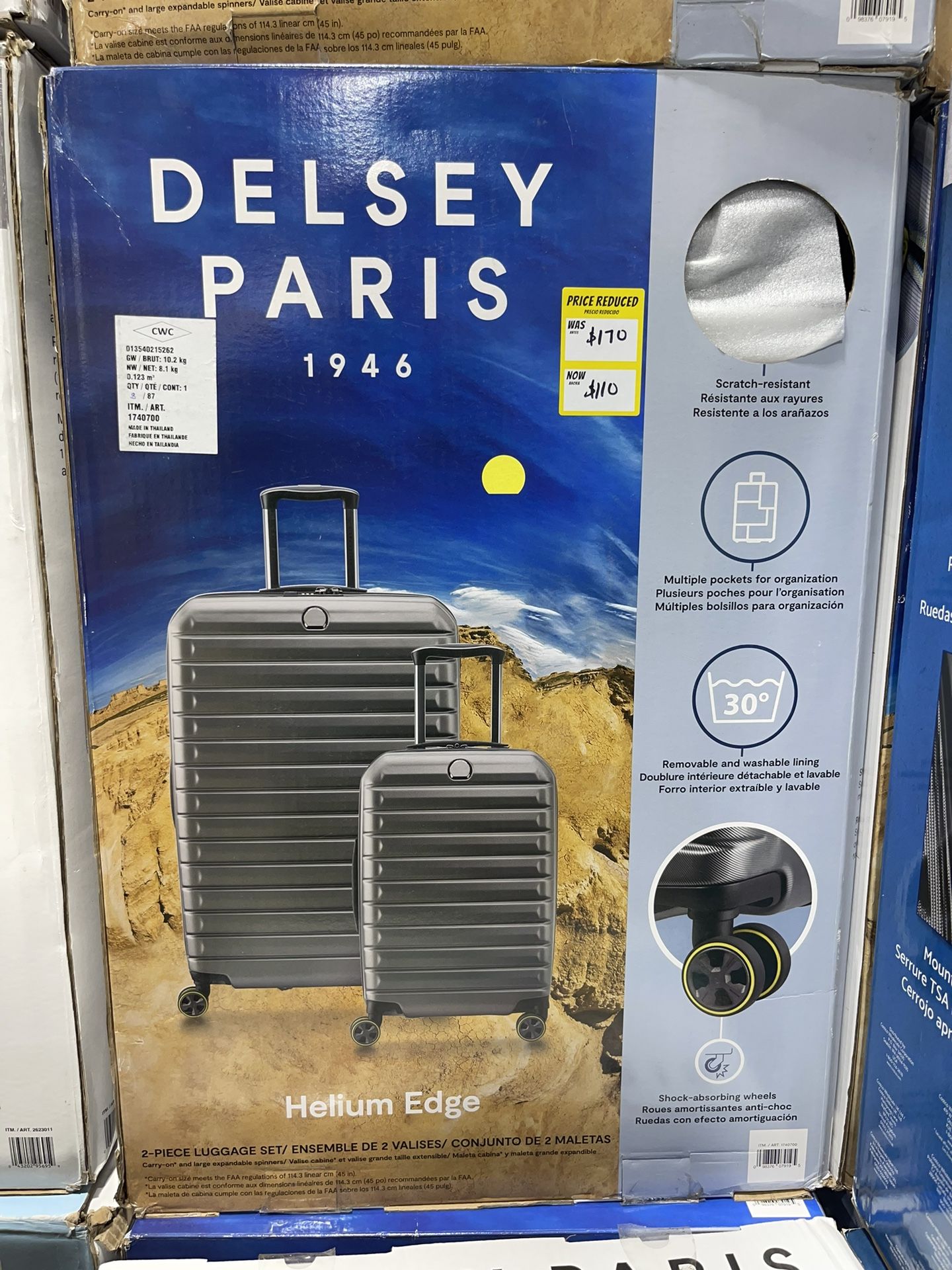 Delsey Helium Edge 2-piece Hardside Set Grey Color