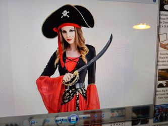 D - Fokes 2 Pack pirate hats skull print pirate capitain hat Halloween costume