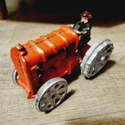 Vintage Cast Iron painted Tractor Toy Figurine