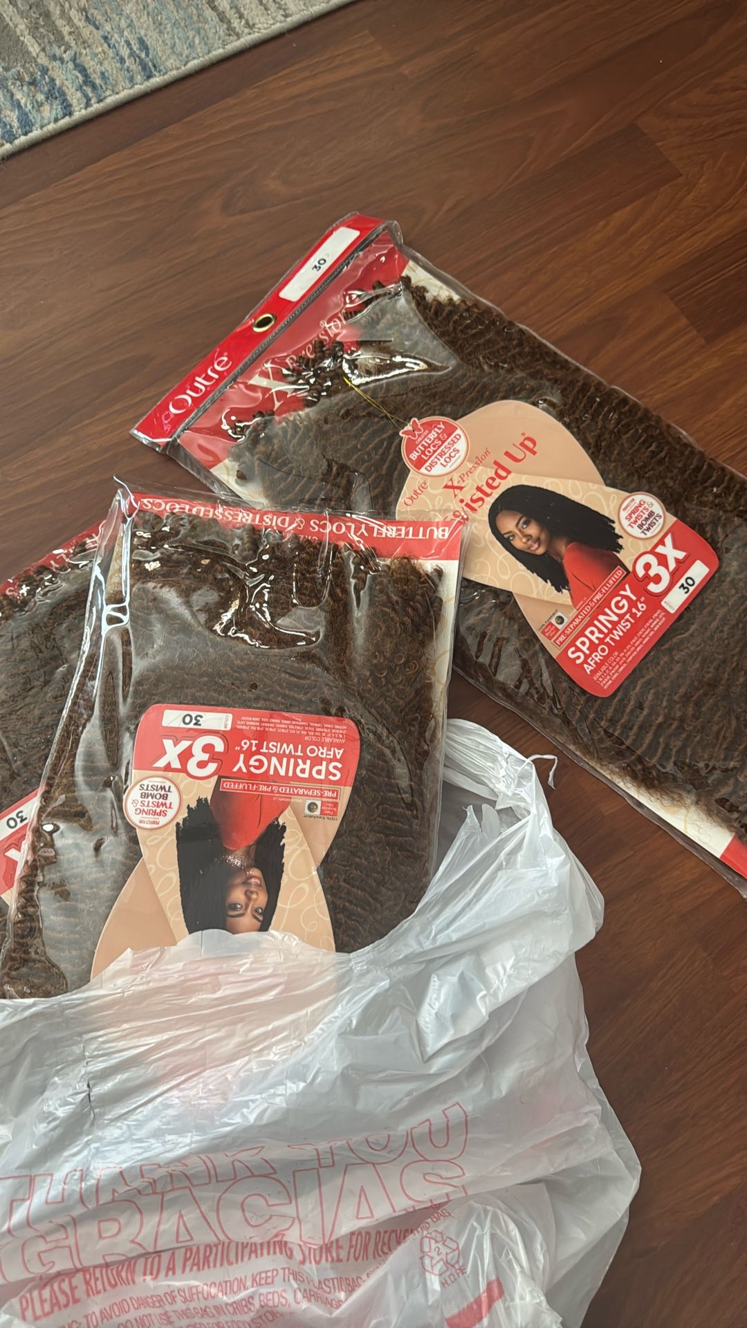 3 packs of 3x X-pression hair