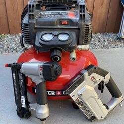 Porter Cable Air Compressor With Nail Gun And Staple Gun