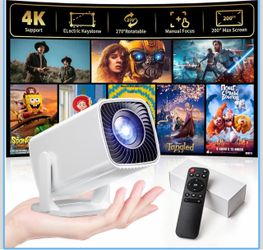 Mini Projector with Remote 4K Support