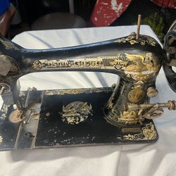 Antique Singer Sphinx Sewing Machine For Parts, Repair Or Decor