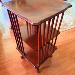 Vintage Mahogany Rotating Library Bookcase