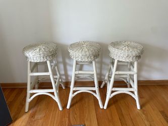 Wicker Stool Set