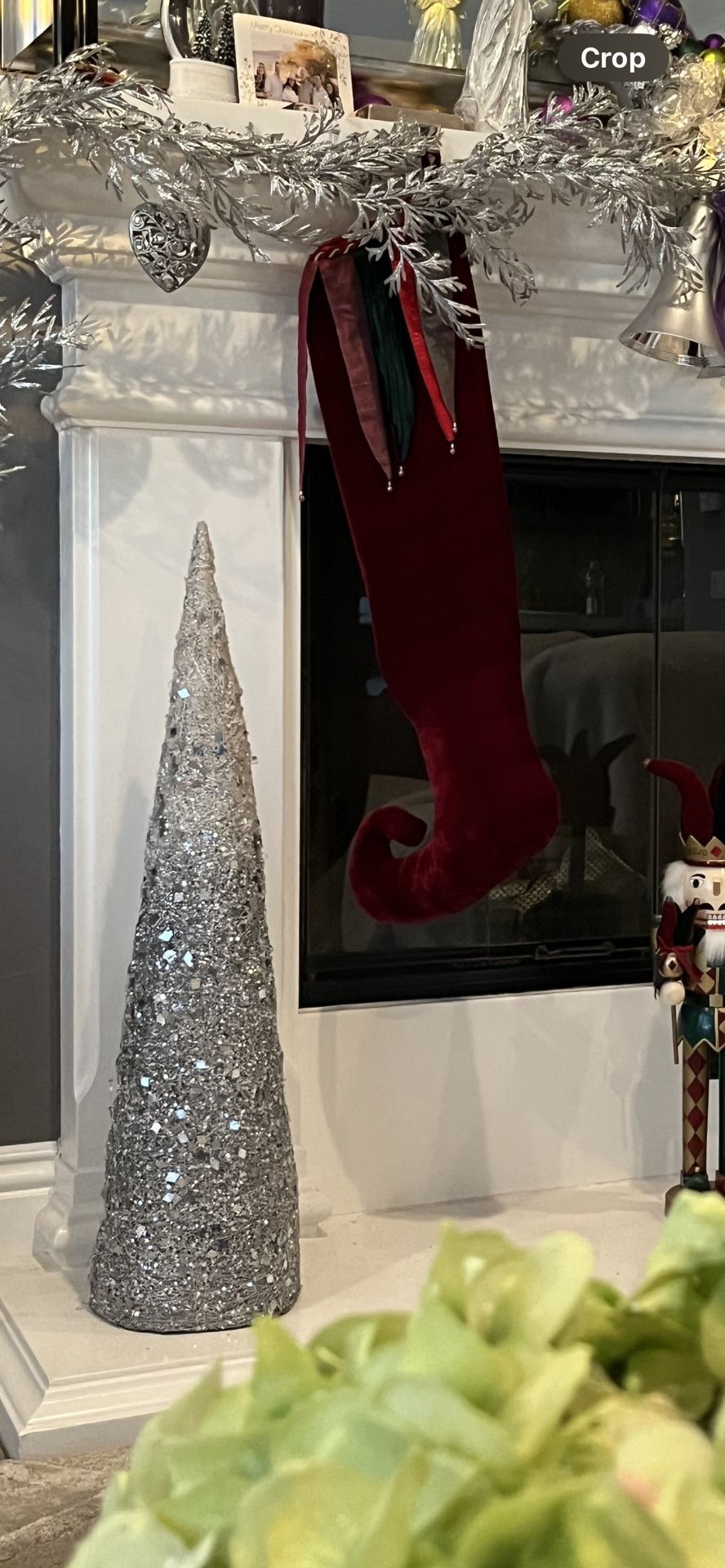 3 Ft Tall Silver Christmas Decor Great Condition