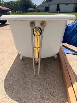Vintage clawfoot bathtub.