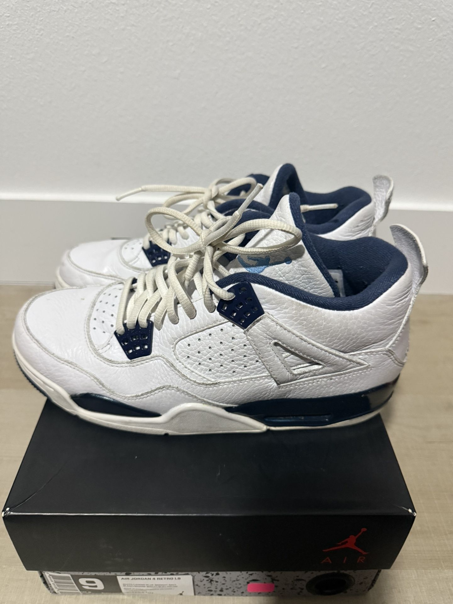 Air Jordan 4 Retro LS Columbia Legend Blue 2015 Sz 9