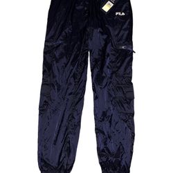 Brand New Fila Nylon Navy Blue Cargo Pants Size Mens Medium