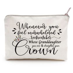 NEW Whenever You Feel Overwhelmed Remember Whose Granddaughter You Are Cosmetic Bag