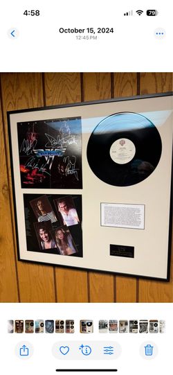 VAN HALEN I, BAND MUSIC SIGNED ALBUM ART- #1 of FEB. 1978