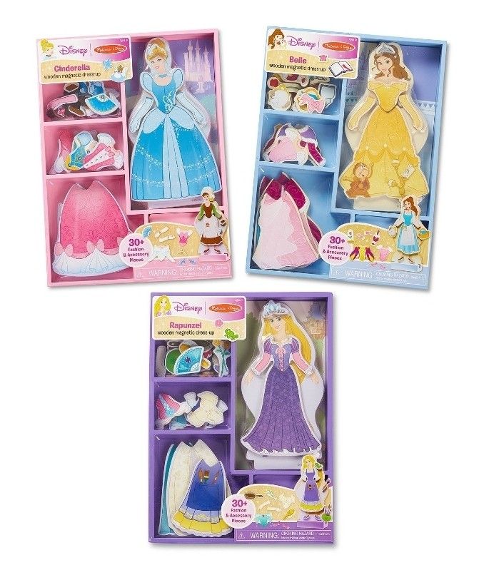 Disney's Cinderella, Belle & Rapunzel Magnetic Dress Up Bundle by Melissa & Doug (BRAND NEW)