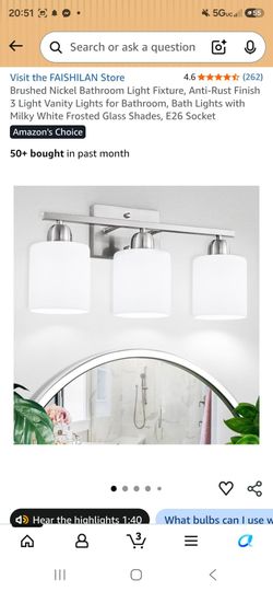 White  glass chrome vanity