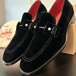 Christian Louboutin Chambelimoc Night Strass Velvet Loafers – Brand New