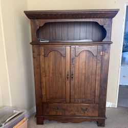 Large Heavy Wood Armoire