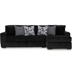 Midnight-Madness L-Shaped 2-Piece Sectional Sofa  *NEED GONE*