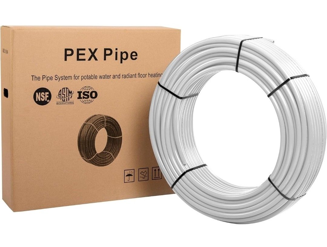 EFIELD 300 Ft 3/4-Inch Pex-b Pipe, White Color, NSF Certified for Potable, Hot and Cold Water-Plumbing Application with a Pipe Cutter (300ft