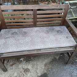 Outdoor Wooden Bench 46 wide by 32 tall by 20 deep inches