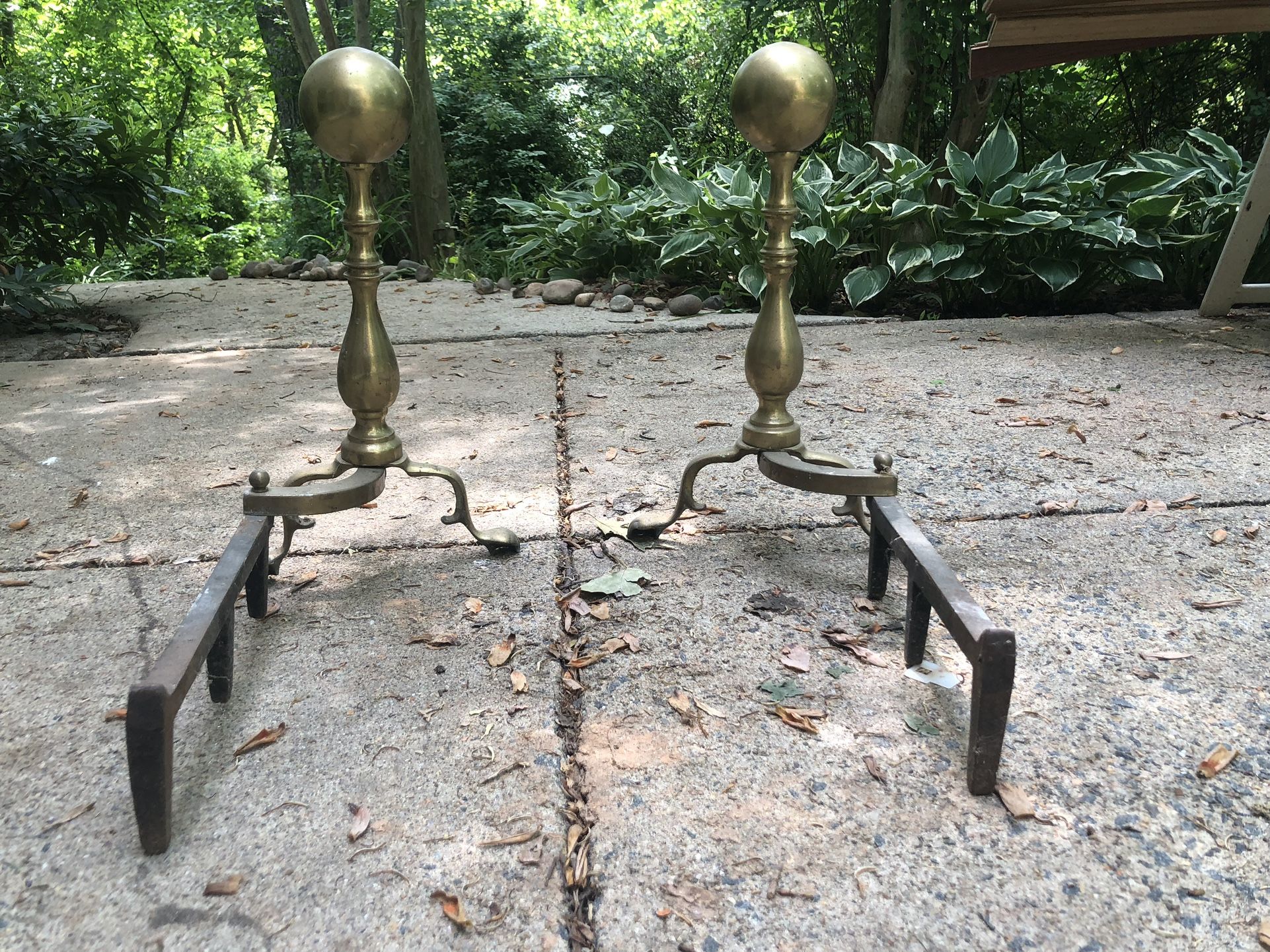 Solid Brass Andirons