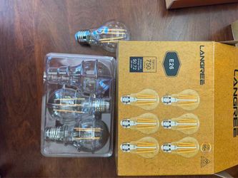 Ascher 60 Watt Equivalent, E26 LED Filament Light Bulbs, Warm White 2700K, Non-Dimmable, Classic Clear Glass, A19 LED Light Bulb with 80 CRI, Pack of