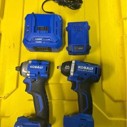 Kobalt Tools Impact Wrench 1/2 And 3/8 And Battery And Charger And Asking $200