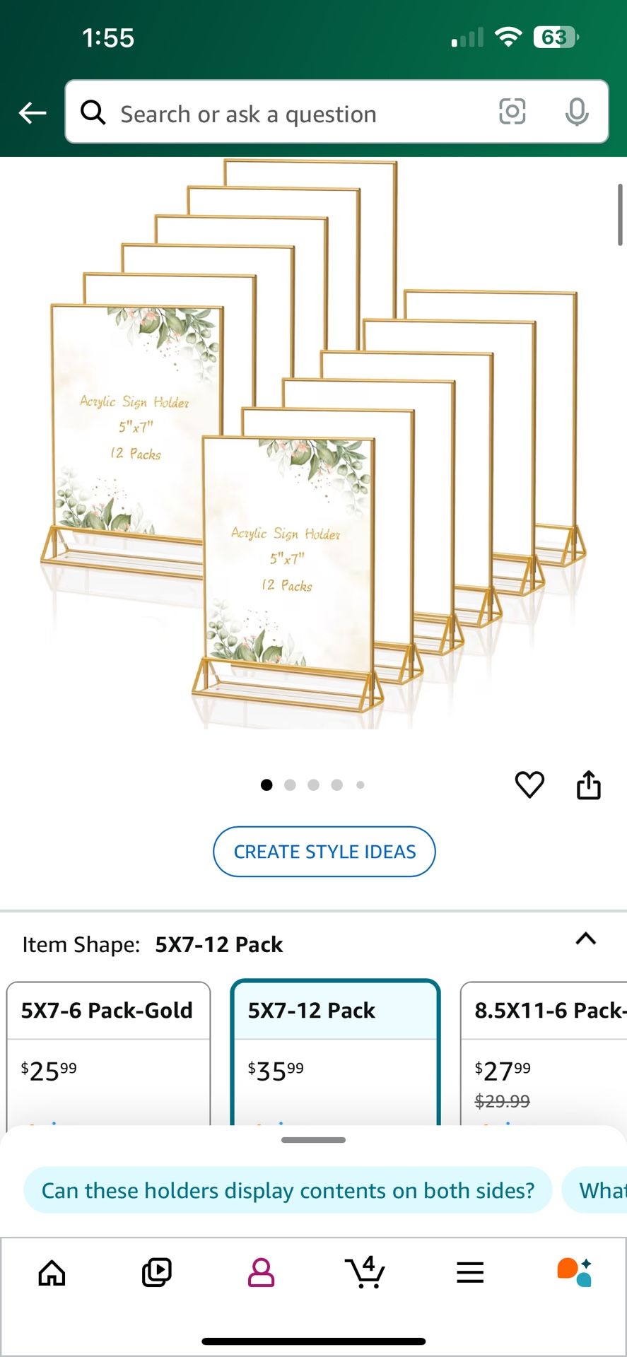 5x7 Gold Frames