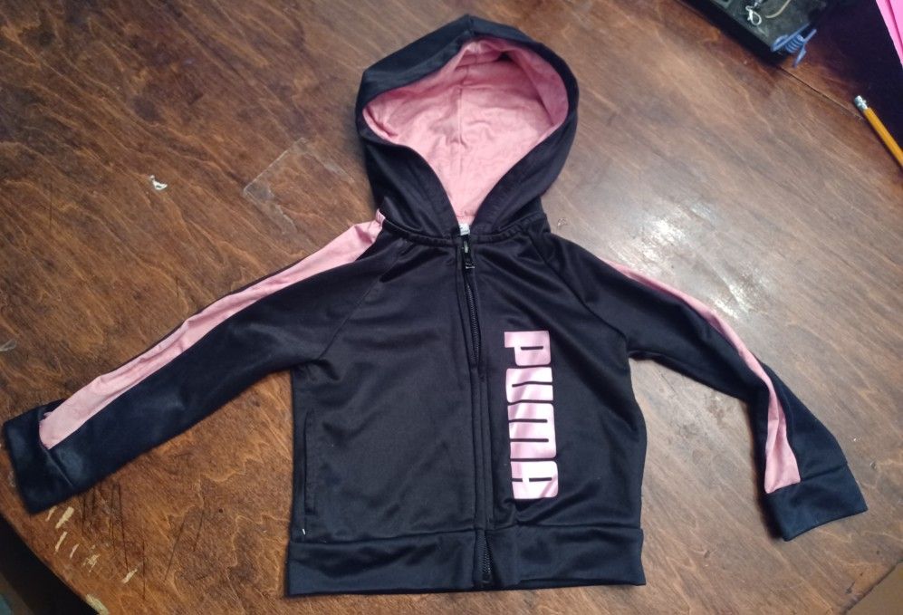 Girl's Pink/Black Puma Sweater
