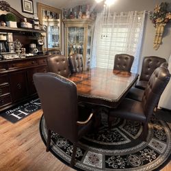 Dining Table 6 Chairs And China Cabinet 