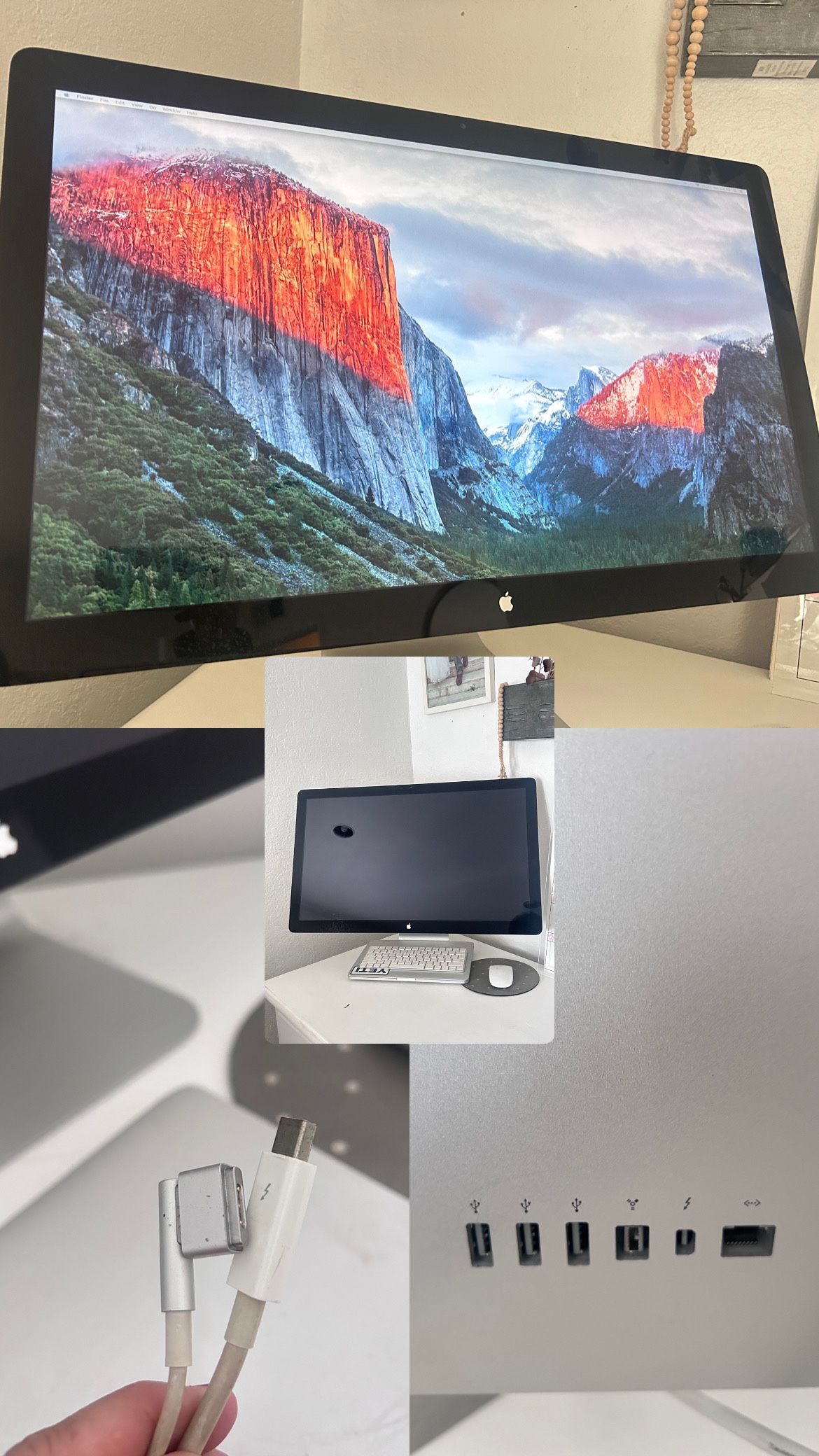 Apple Thunderbolt A1407 27" Widescreen Monitor - Silver