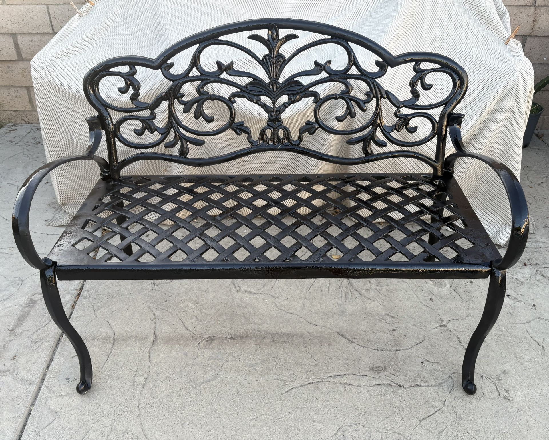 Antique Metal Bench 
