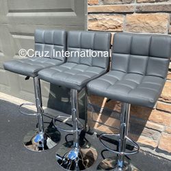 New 3 Gray Bar Stools 