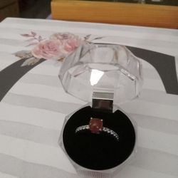 Rare White Sapphire & Carnelian Ring