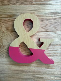 Wooden ampersand sign