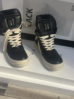 Rick Owens X Chrome Hearts Geobasket High Top Sneakers