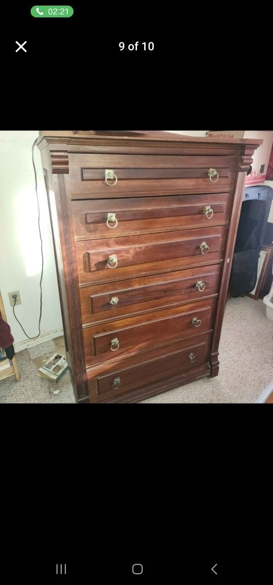 Antique Victorian Sidelock Eastlake Dresser