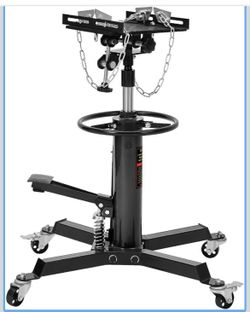 GarveeTech Hydraulic Transmission Jack, 1322 LB Capacity, High Lift Transmission Lift with Dual Plungers, 360° Rotation & 30° Tilting Saddle for Home 