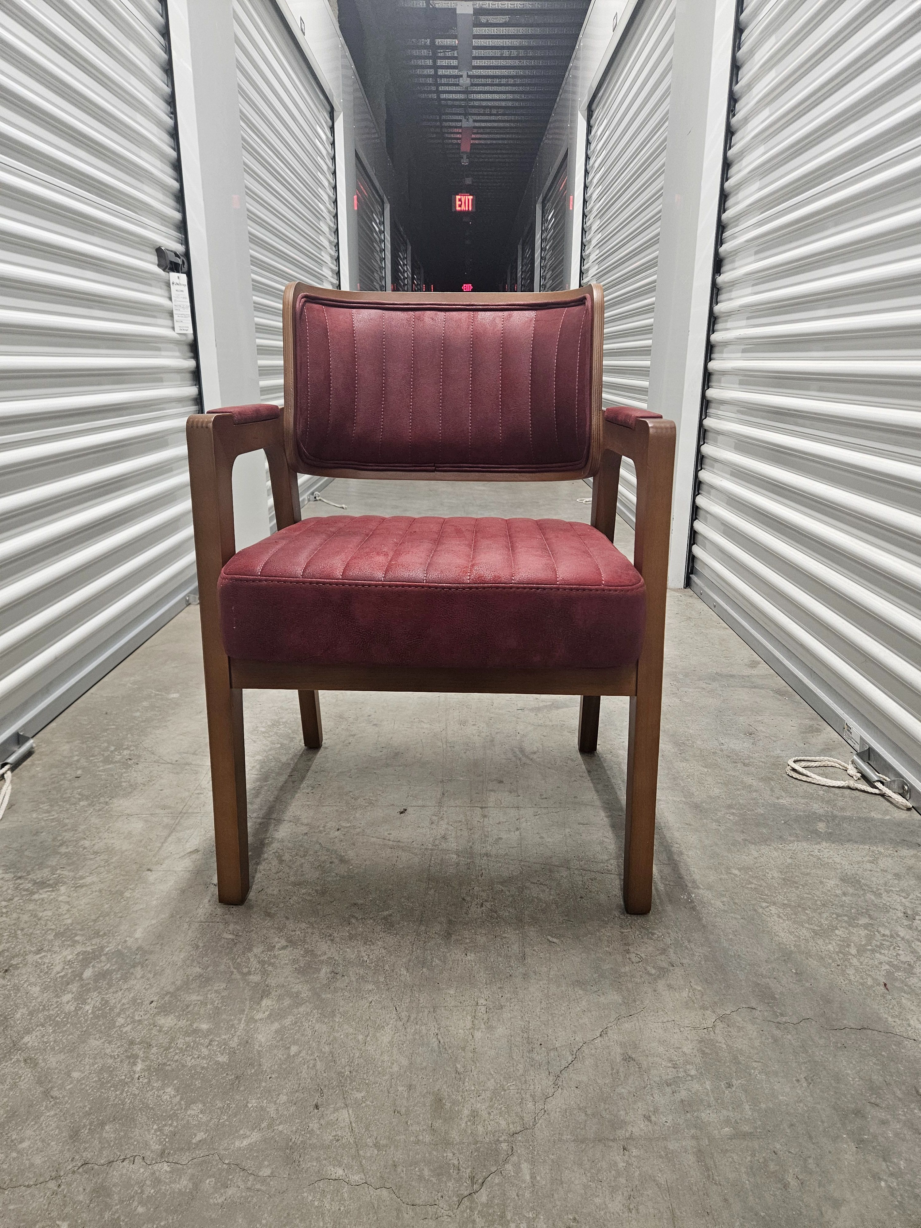 Maroon velvet upholstery chair
