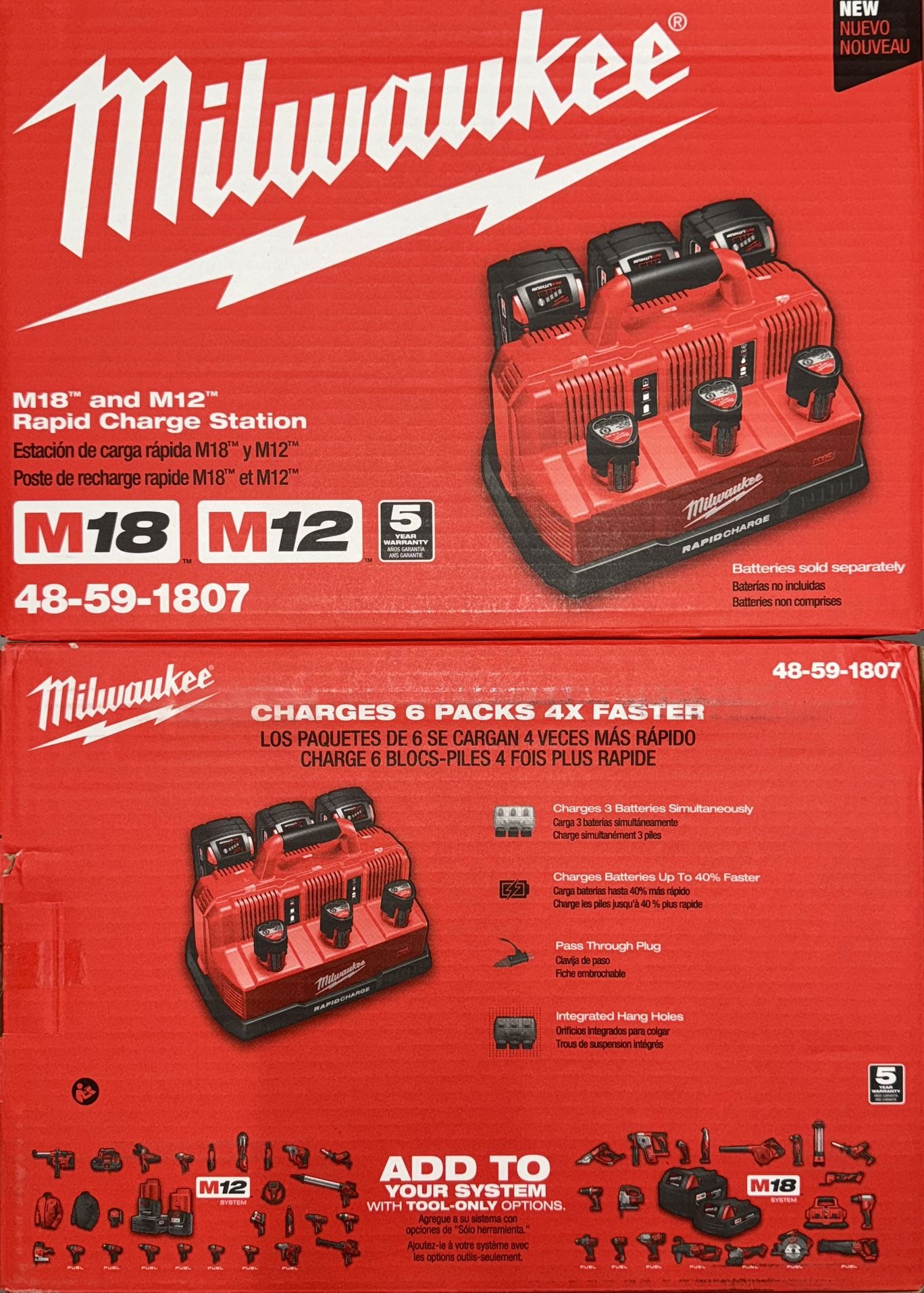 Milwaukee M18 & M12 Rapid Charge Station. Model #48-59-1807
