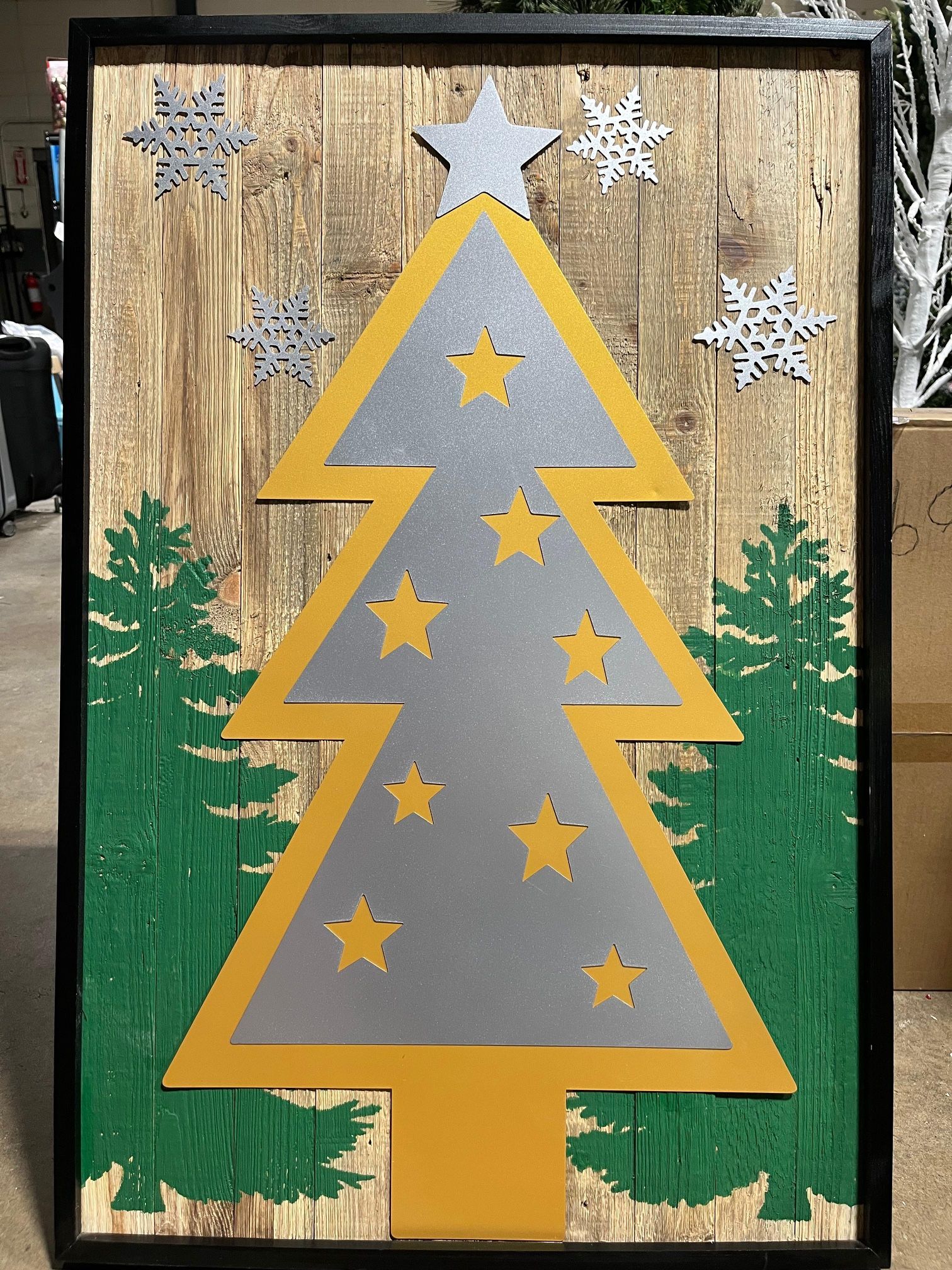 handmade wooden Christmas wall art