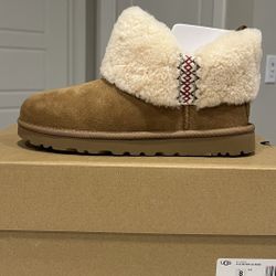 UGG Classic Ultra Mini Boot “Heritage Braid Chestnut” Size 8W