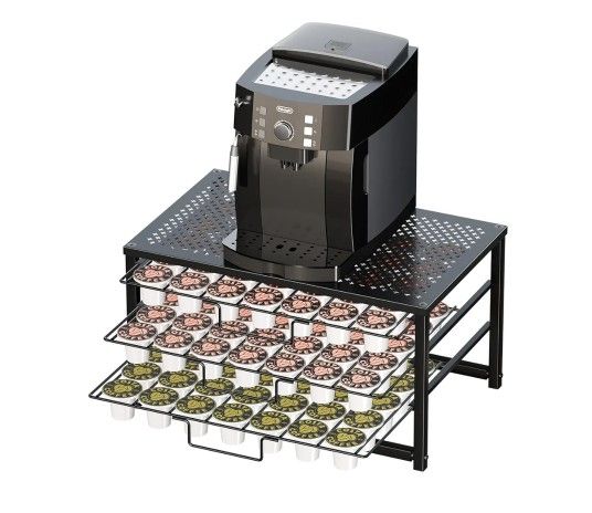 4 Tier Coffee Pod Holder Rack for K Cup,
105 Pod Pack Capacity Rack, Metal
