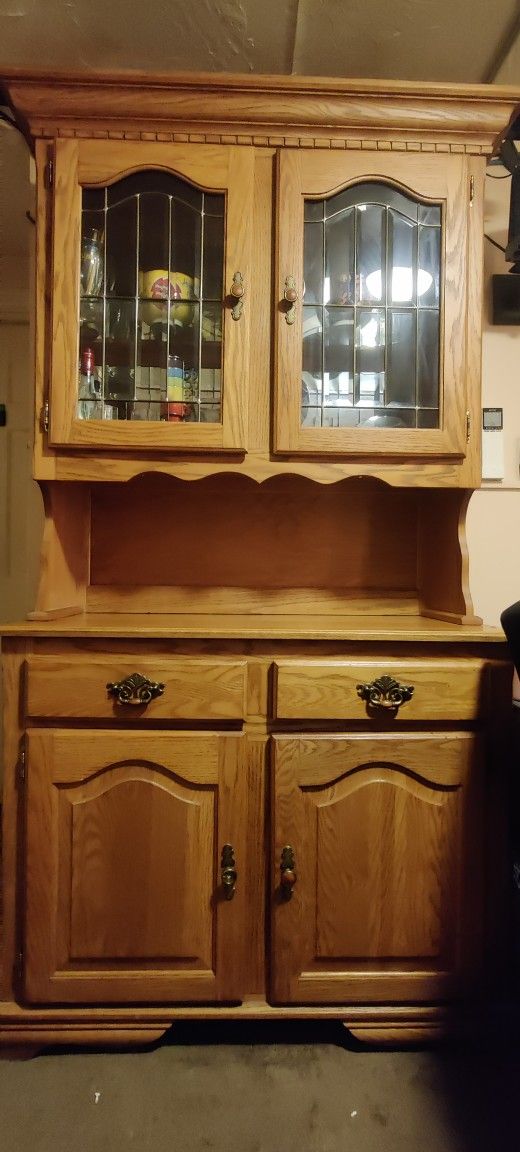 Wood And Glass Hutch