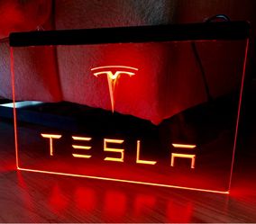 TESLA LED NEON RED LIGHT SIGN 8x12