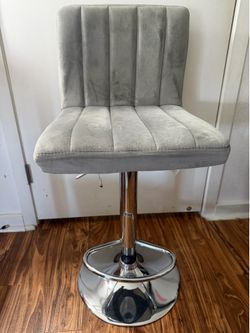 Velvet grey makeup vanity chair